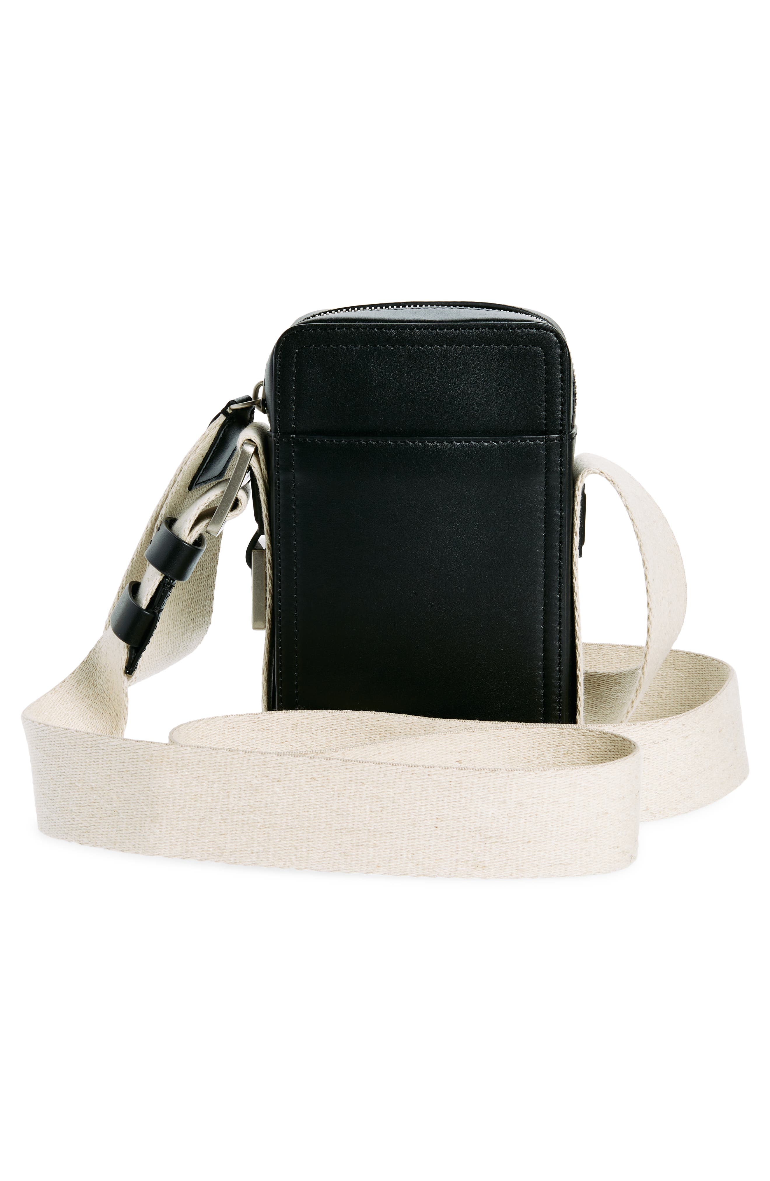 Le Cuerda Vertical Leather Shoulder Bag, Alternate, color, BLACK