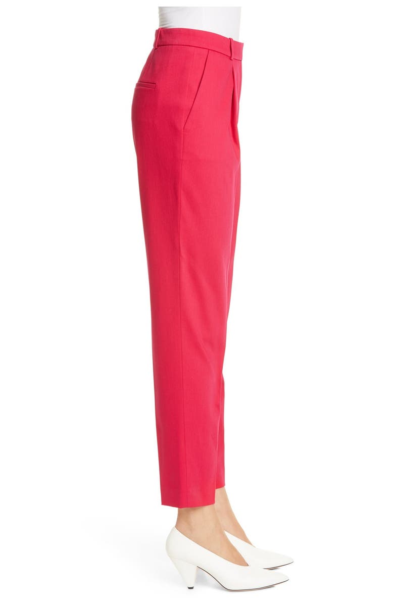 HUGO Harita Pleated Stretch Cotton Ankle Trousers, Alternate, color,