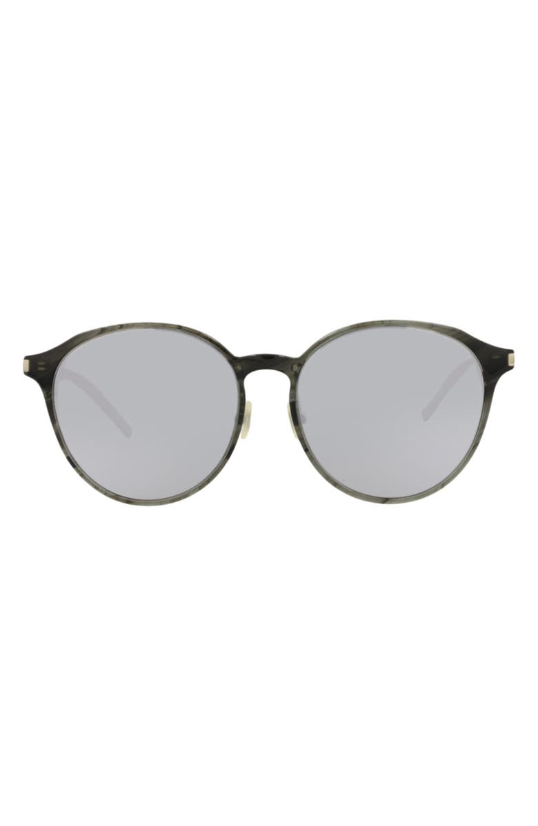 Saint Laurent 56mm Round Sunglasses, Main, color, Grey Grey Silver