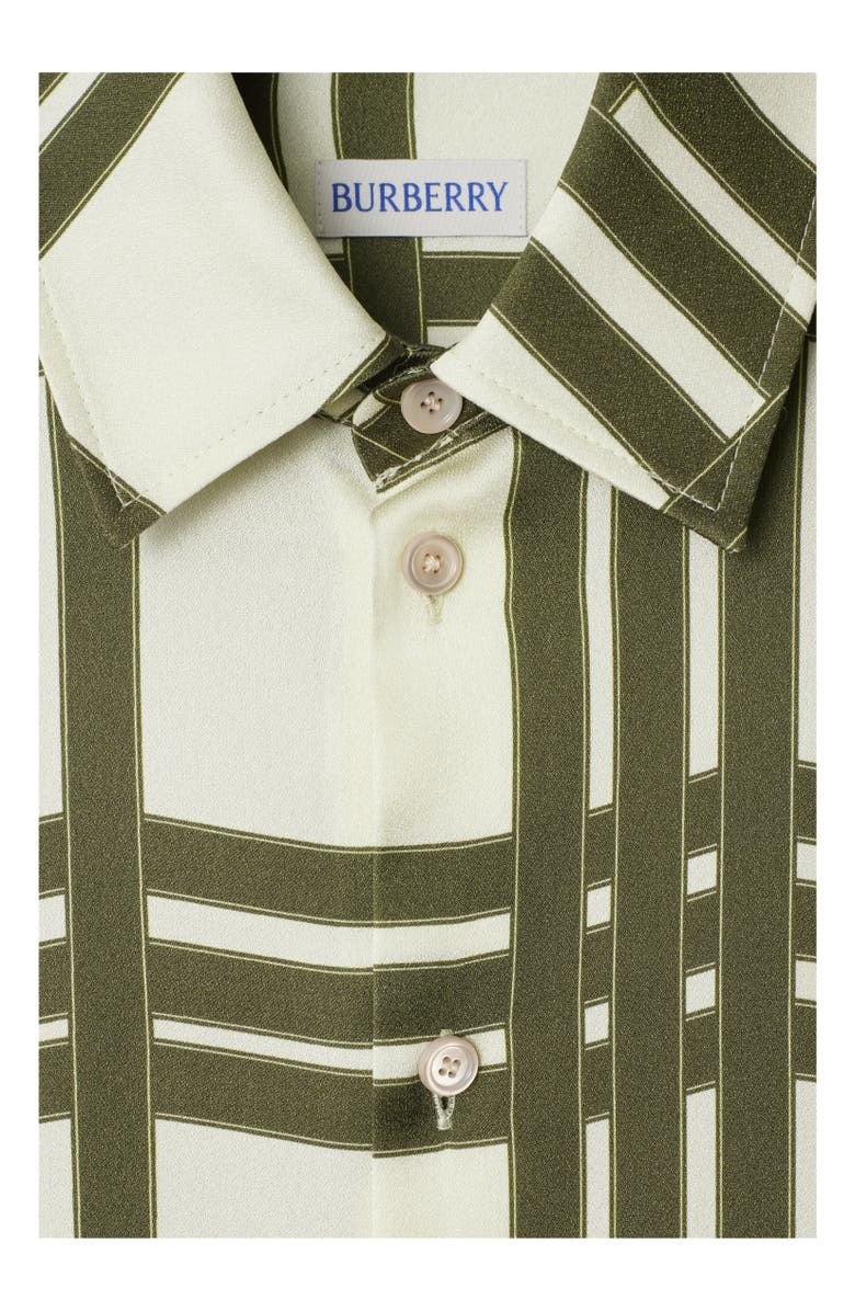 Burberry Ribbon Check Silk Dress, Alternate, color, Swamp