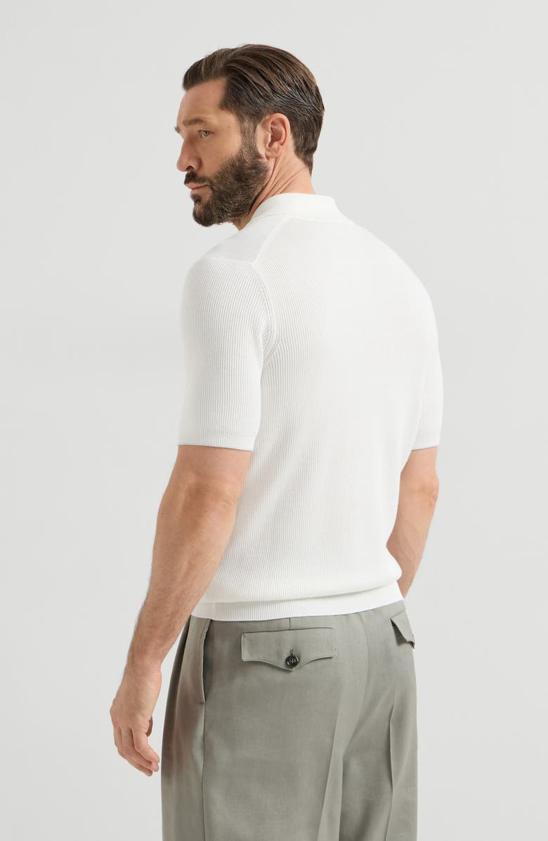 Brunello Cucinelli Rib knit polo, Alternate, color, Panama