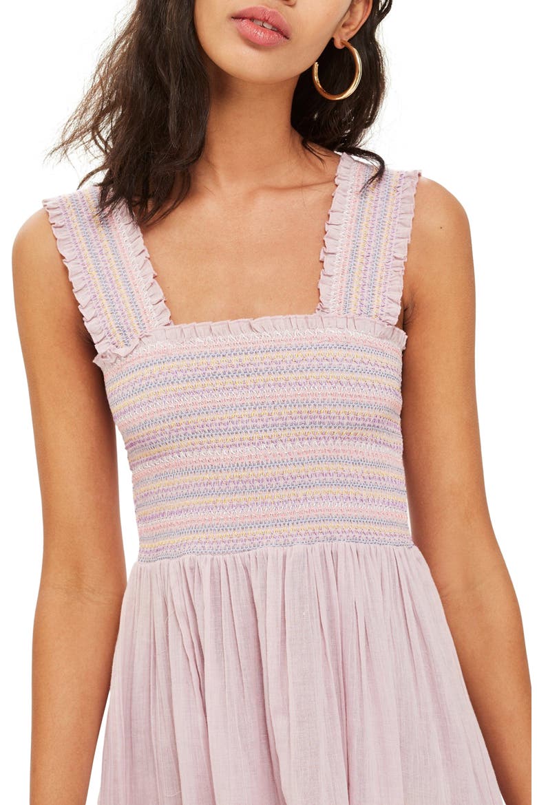 Smocked Mini Sundress, Alternate, color, PINK MULTI