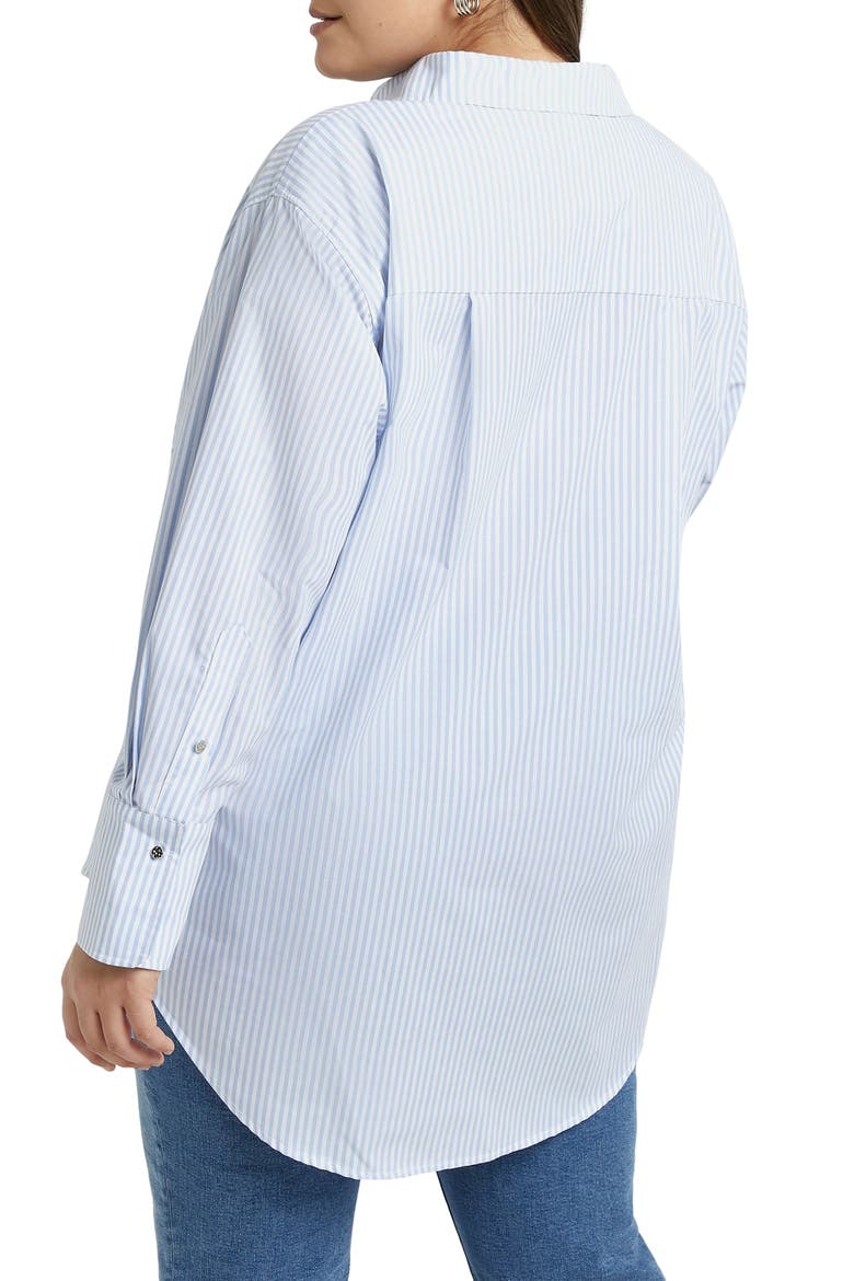 Stripe Oversize Shirt, Alternate, color, LIGHT BLUE