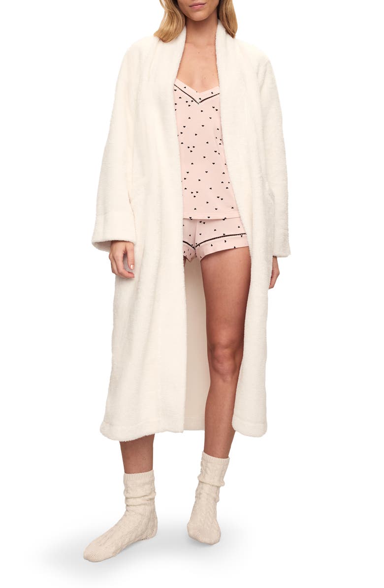 Eberjey Plush Long Robe, Alternate, color, Ivory