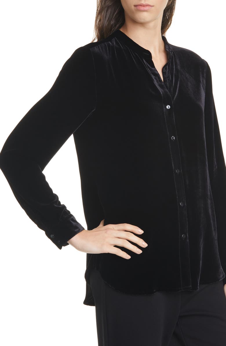 Eileen Fisher Long Velvet Shirt, Alternate, color,