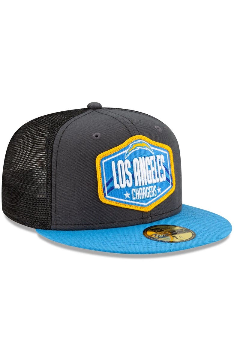New Era Men's New Era Graphite/Powder Blue Los Angeles Chargers 2021 NFL Draft On-Stage 59FIFTY Fitted Hat, Alternate, color, 
