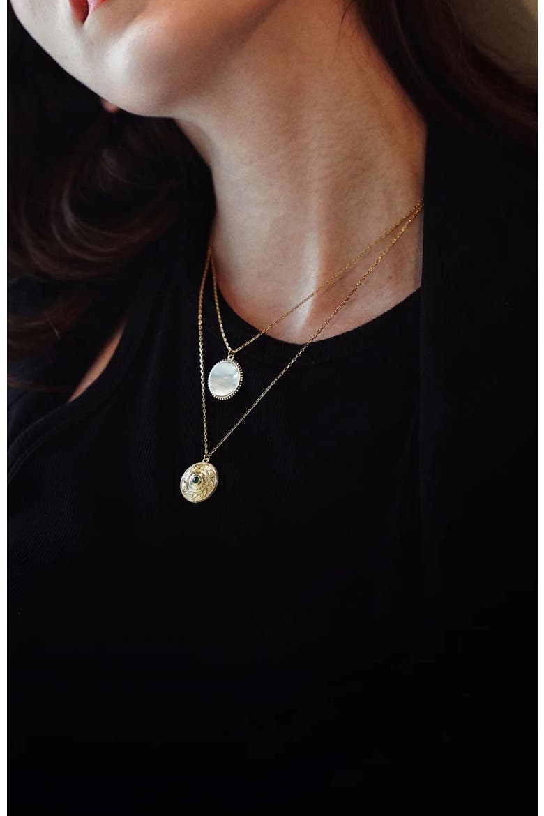 Compass Layered Necklace Set, Alternate, color, Gold