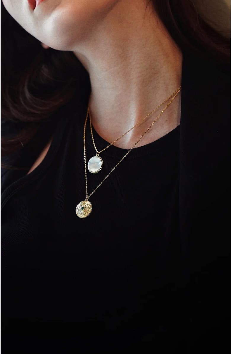 RETRO CHIC Compass Layered Necklace Set, Alternate, color, Gold