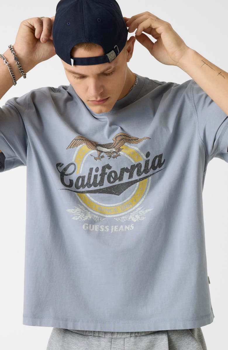 GUESS California Graphic T-Shirt, Alternate, color, Blue Currents Multi