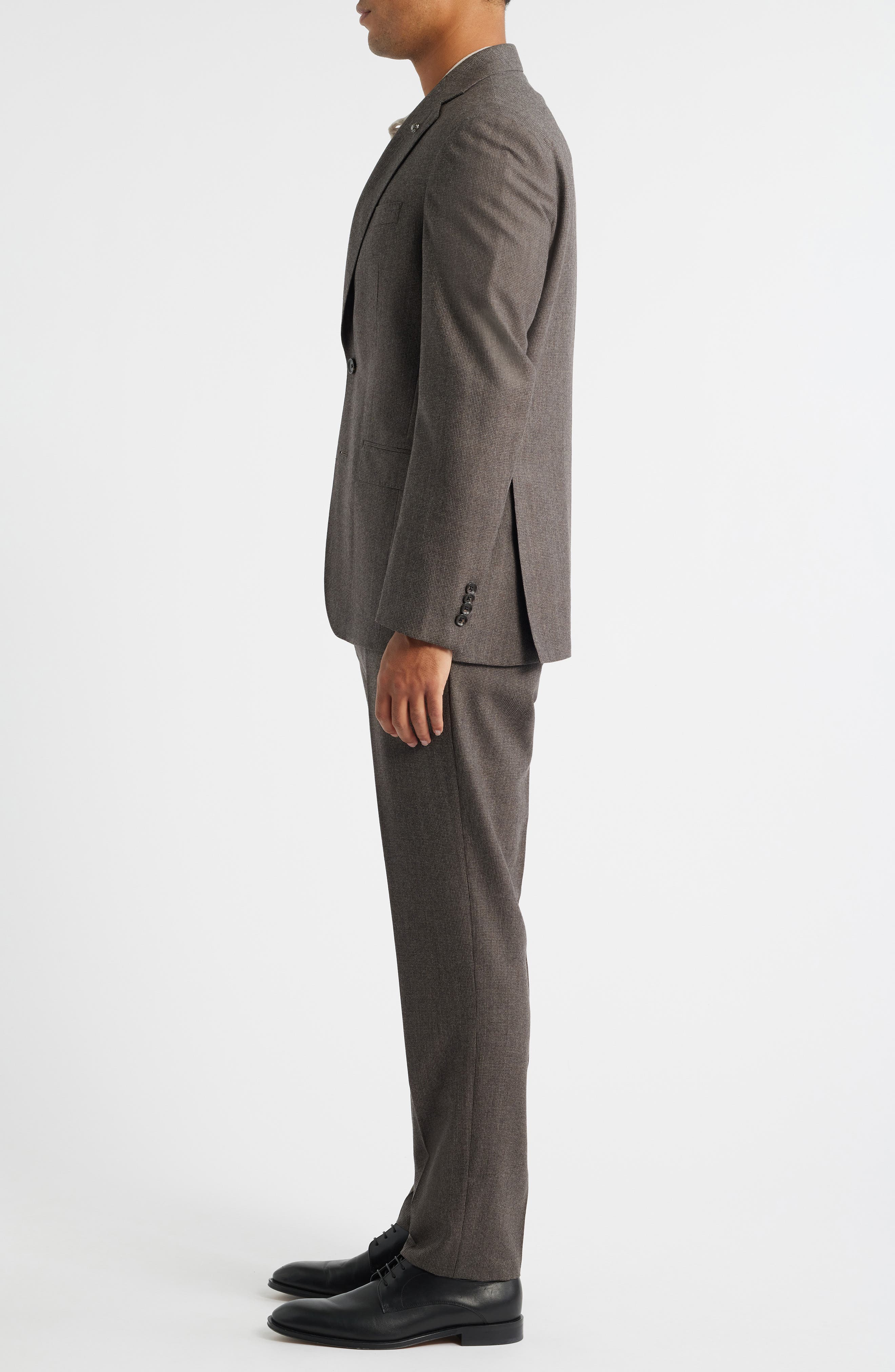 Jack Victor Montana Brown Houndstooth Wool & Cashmere Suit (Men