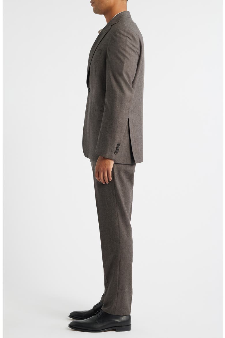 Montana Brown Houndstooth Wool & Cashmere Suit, Alternate, color, BROWN
