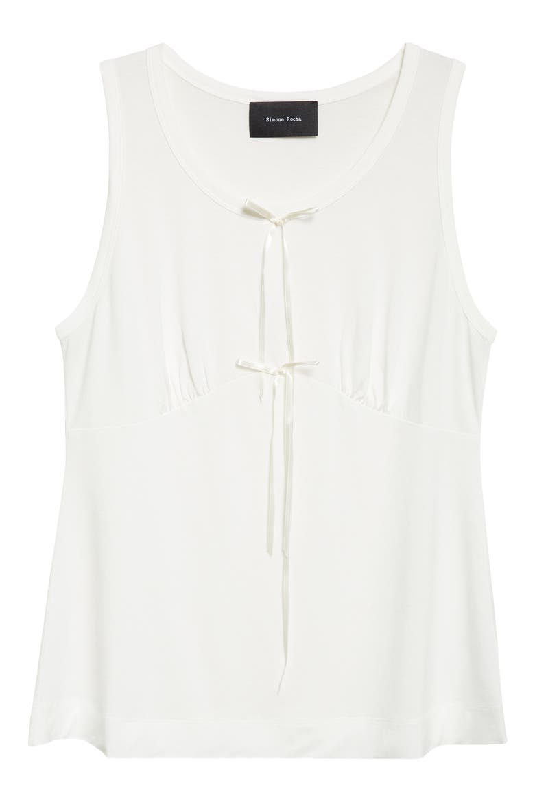 Gathered Bust Bow Tank, Alternate, color, IVORY/ IVORY