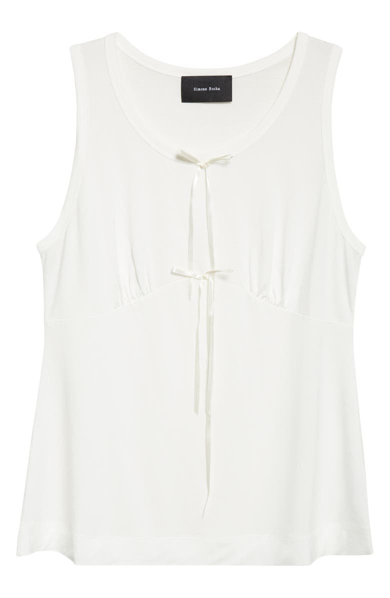 Simone Rocha Gathered Bust Bow Tank, Main, color, Ivory/ Ivory