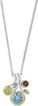 EFFY Bezel Set Gemstone Cluster Pendant Necklace