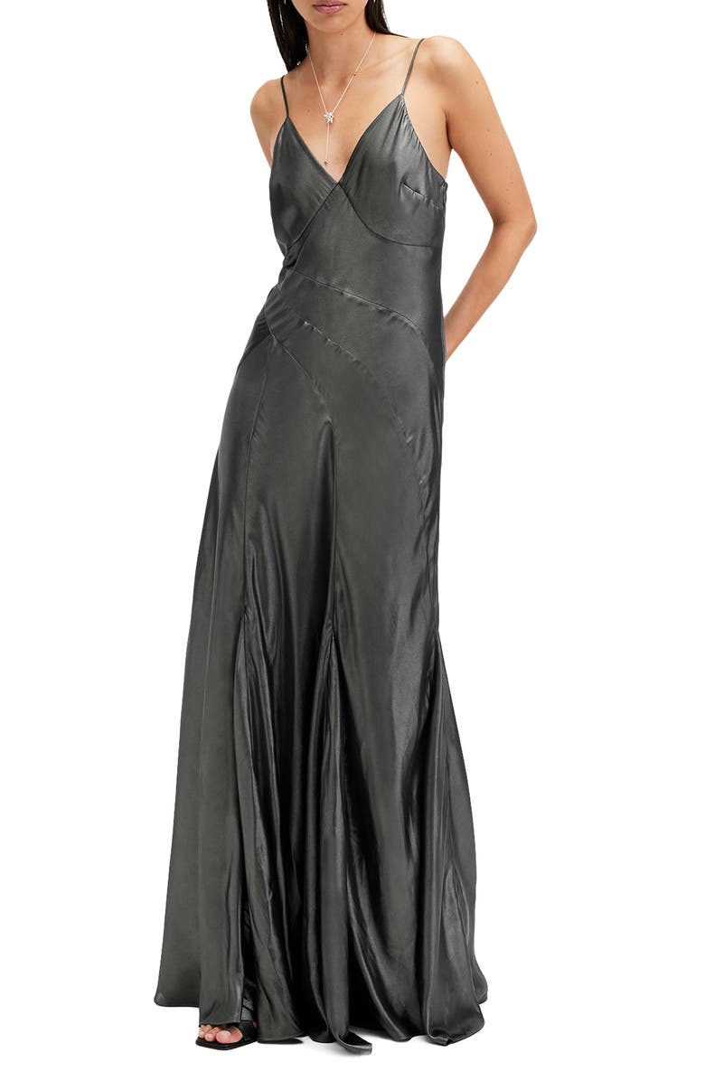 AllSaints Lili Maxi Dress, Main, color, 