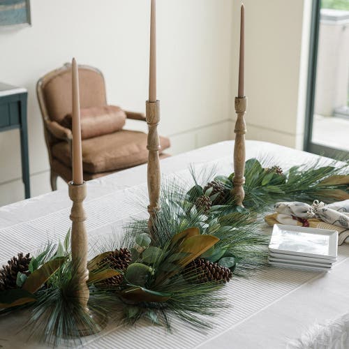 Cg Hunter 6' Magnolia, Eucalyptus, Pinecone, & Needle Pine Garland In Green
