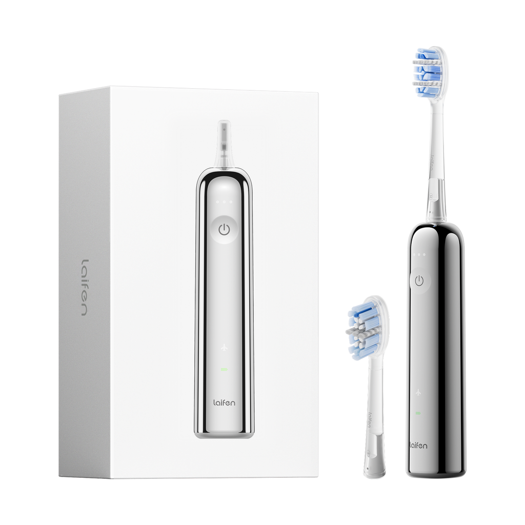 Laifen Wave Pro Electric Toothbrush with 2 Heads and Storage Bag in Stainless Steel at Nordstrom