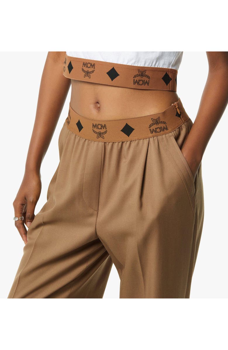 MCM Monogram Pants in Wool Twill, Alternate, color, Light Brown
