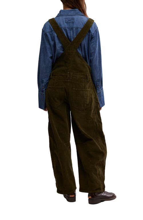 FREE PEOPLE FREE PEOPLE GOOD LUCK BARREL LEG CORDUROY OVERALLS 