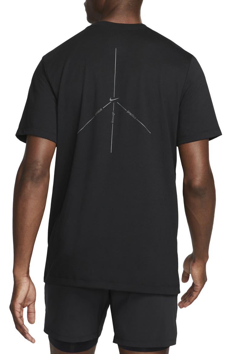 Dri-FIT Yoga T-Shirt, Alternate, color, BLACK