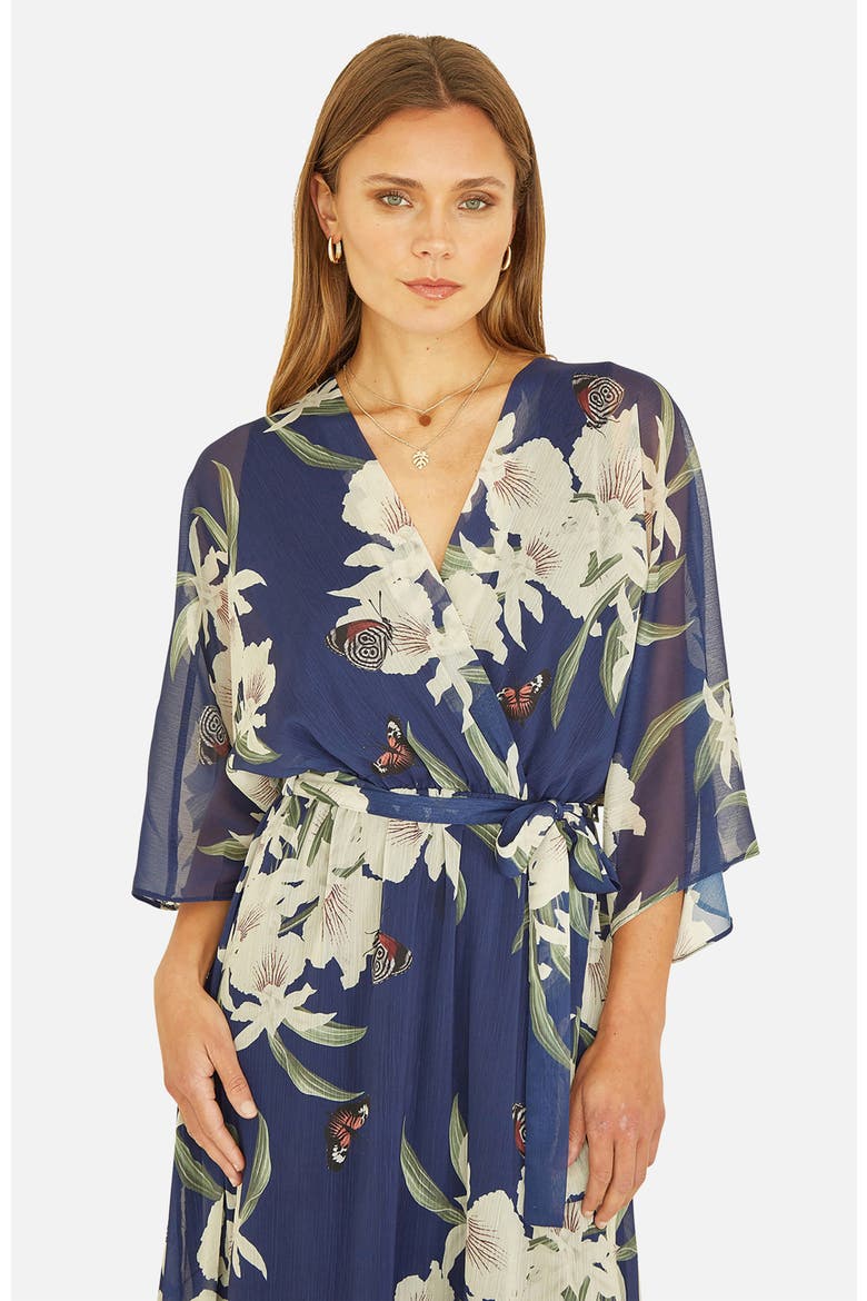 Dip Hem Sleeve Dress, Alternate, color, Navy