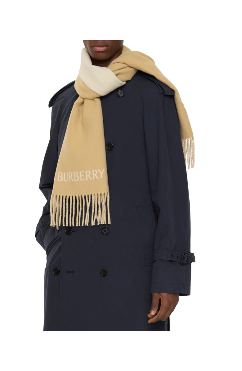 Burberry B Crest Cashmere Scarf, Alternate, color, Sand Beige