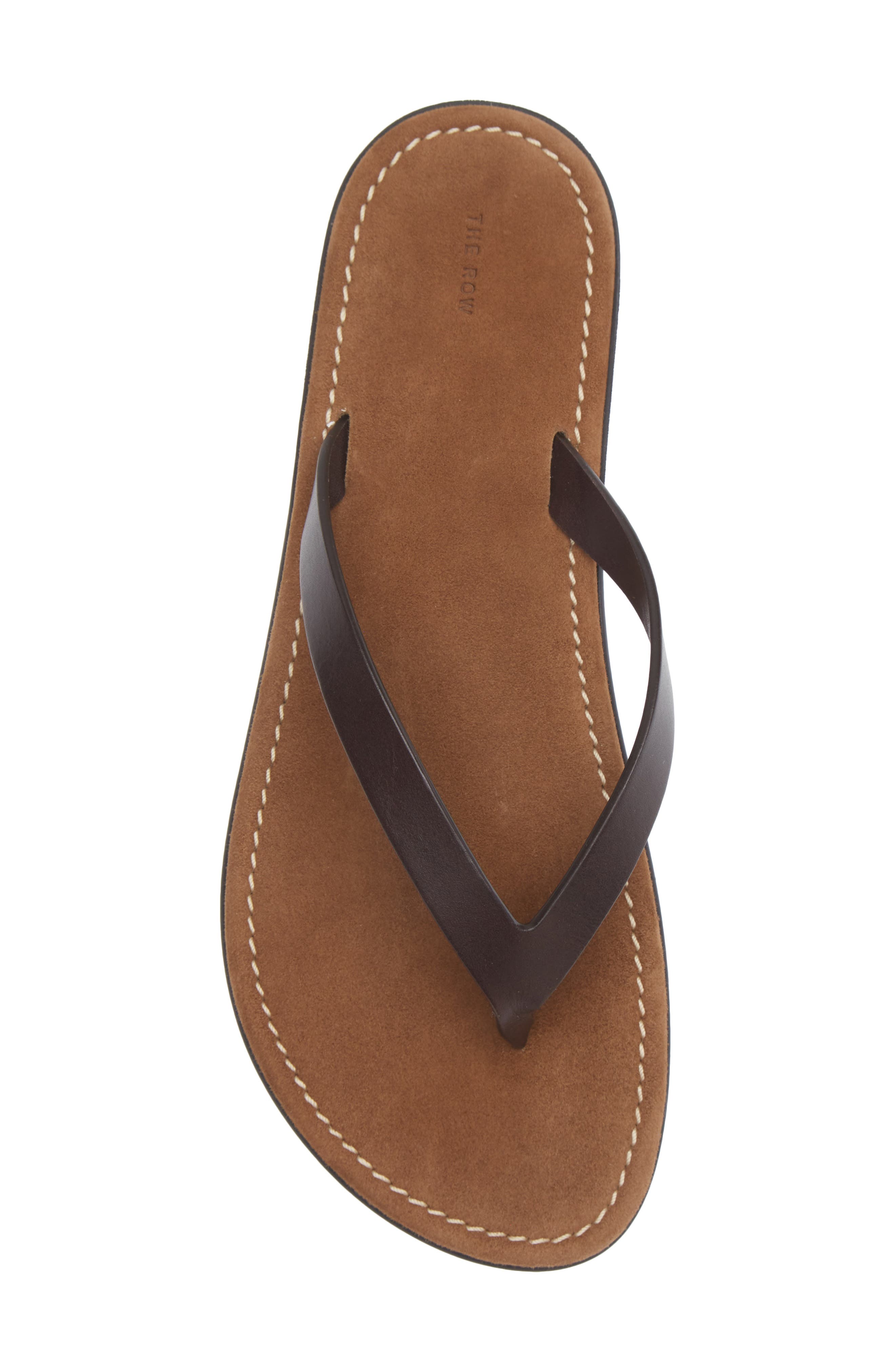 The Row Beach Flip Flop, Alternate, color, Lacquer Brown
