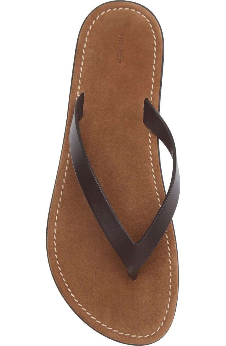 The Row Beach Flip Flop, Alternate, color, Lacquer Brown