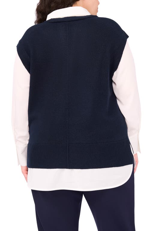 Halogen ® Layered Look Sweater Vest In Blue