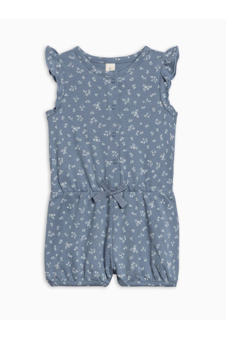 Organic Amelia Romper, Alternate, color, Isla Floral / Sea + Ivory