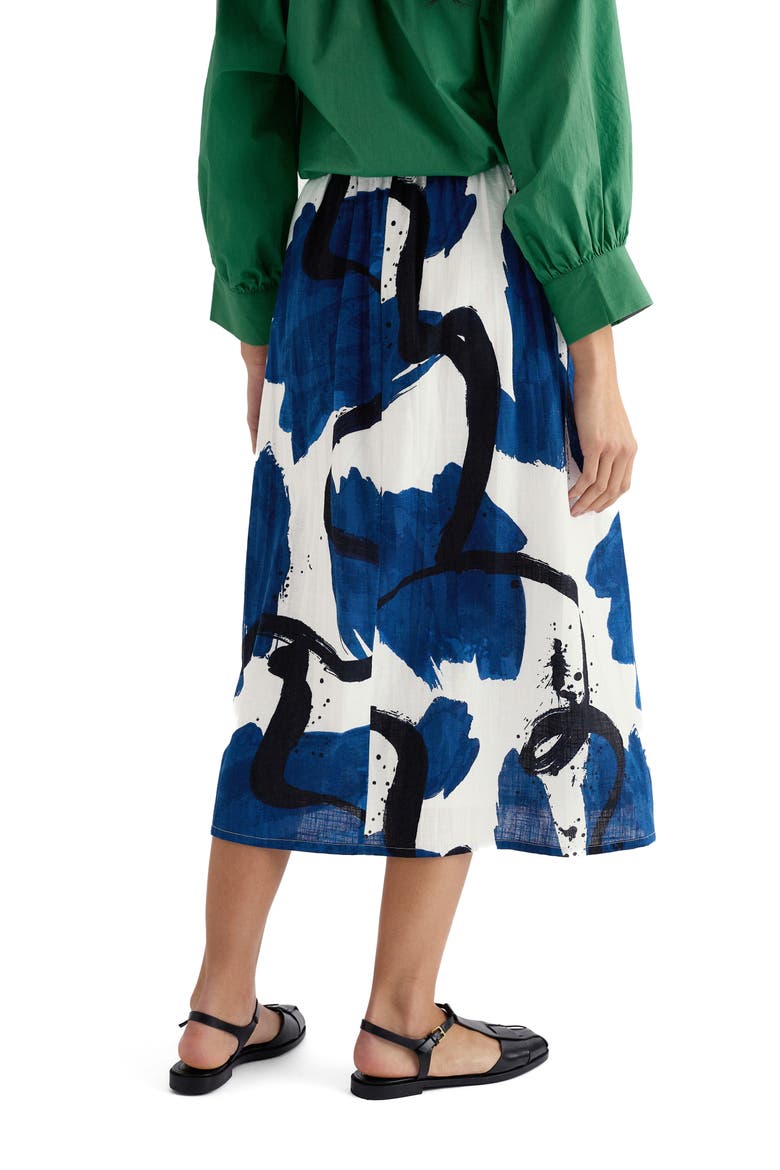 Mevagissey Organic Cotton Midi Skirt, Alternate, color, PAINT CANVAS DARK VOYAGE