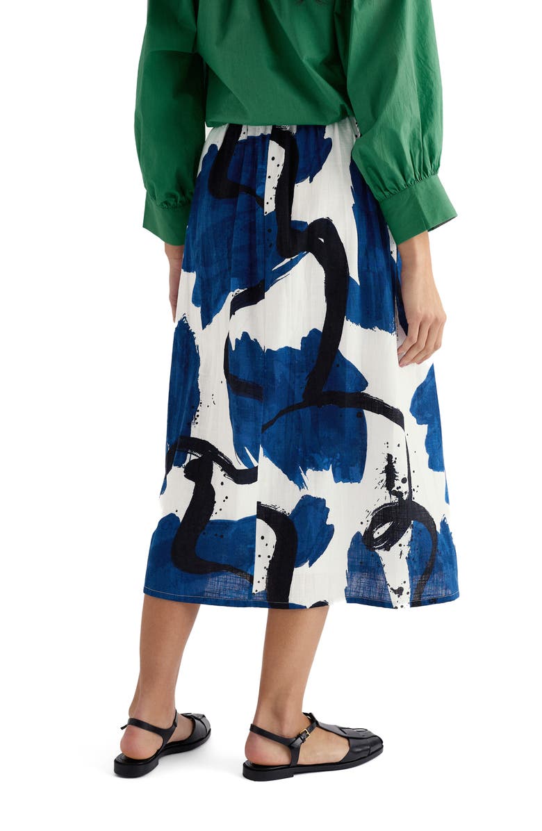 Seasalt Cornwall Mevagissey Organic Cotton Midi Skirt, Alternate, color, Paint Canvas Dark Voyage