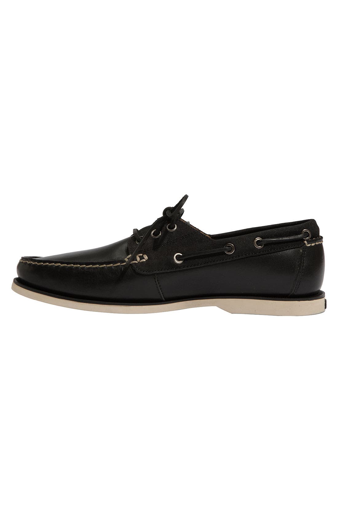 'Bienne' Boat Shoe, Alternate, color, Black