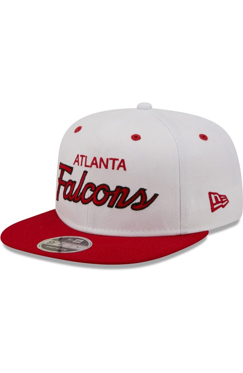 New Era Men's New Era White/Red Atlanta Falcons Sparky Original 9FIFTY Snapback Hat, Main, color, White