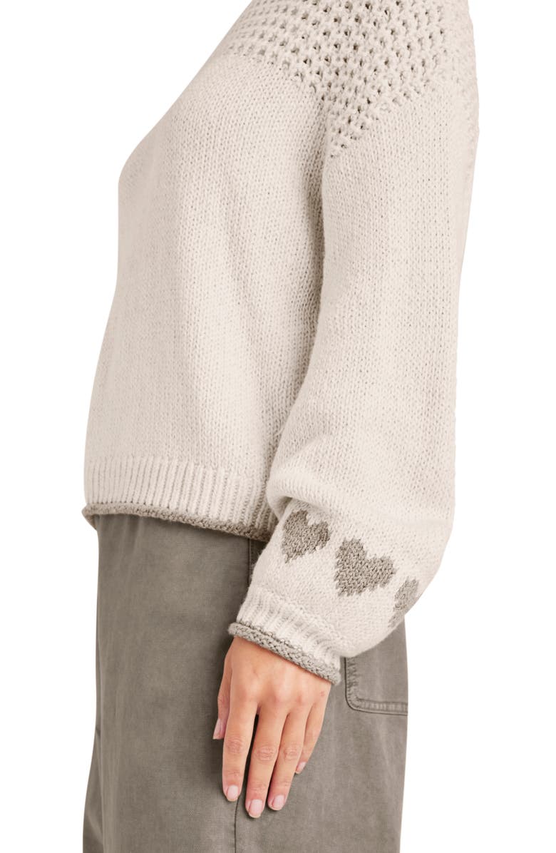 Splendid Charity Hearts Sweater, Alternate, color, Oat Heather