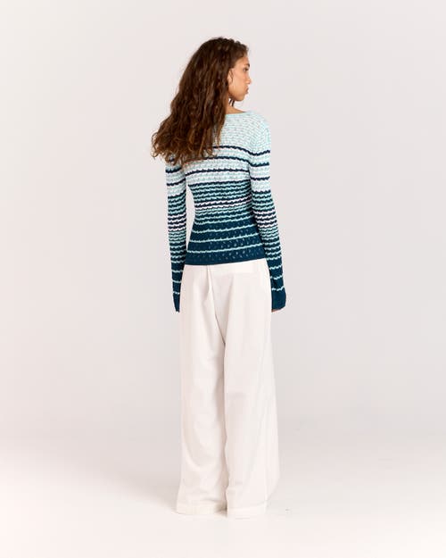 Romy Havana Crochet Top In Green Stripe