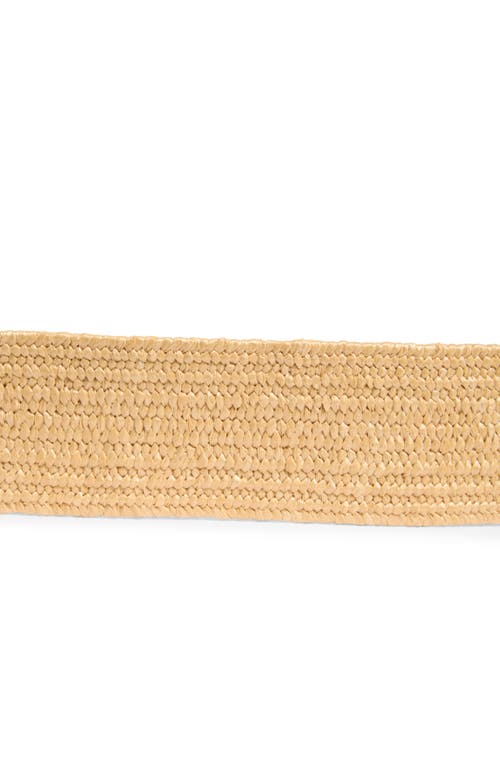Vince Camuto Woven Square Buckle Belt In Brown