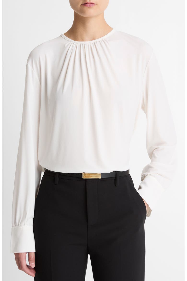 Soft Gathered Top, Main, color, OFF WHITE