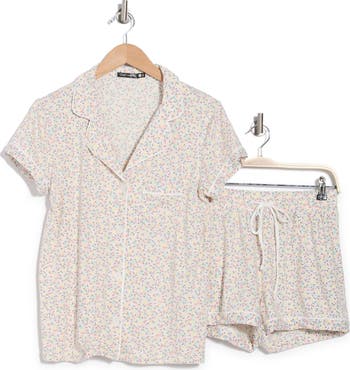 Dixie Short Sleeve Button-Up Shirt & Shorts Pajamas
