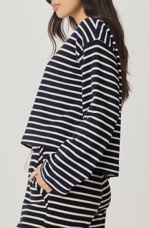 Splendid Livie Striped Long Sleeve Tee In Black
