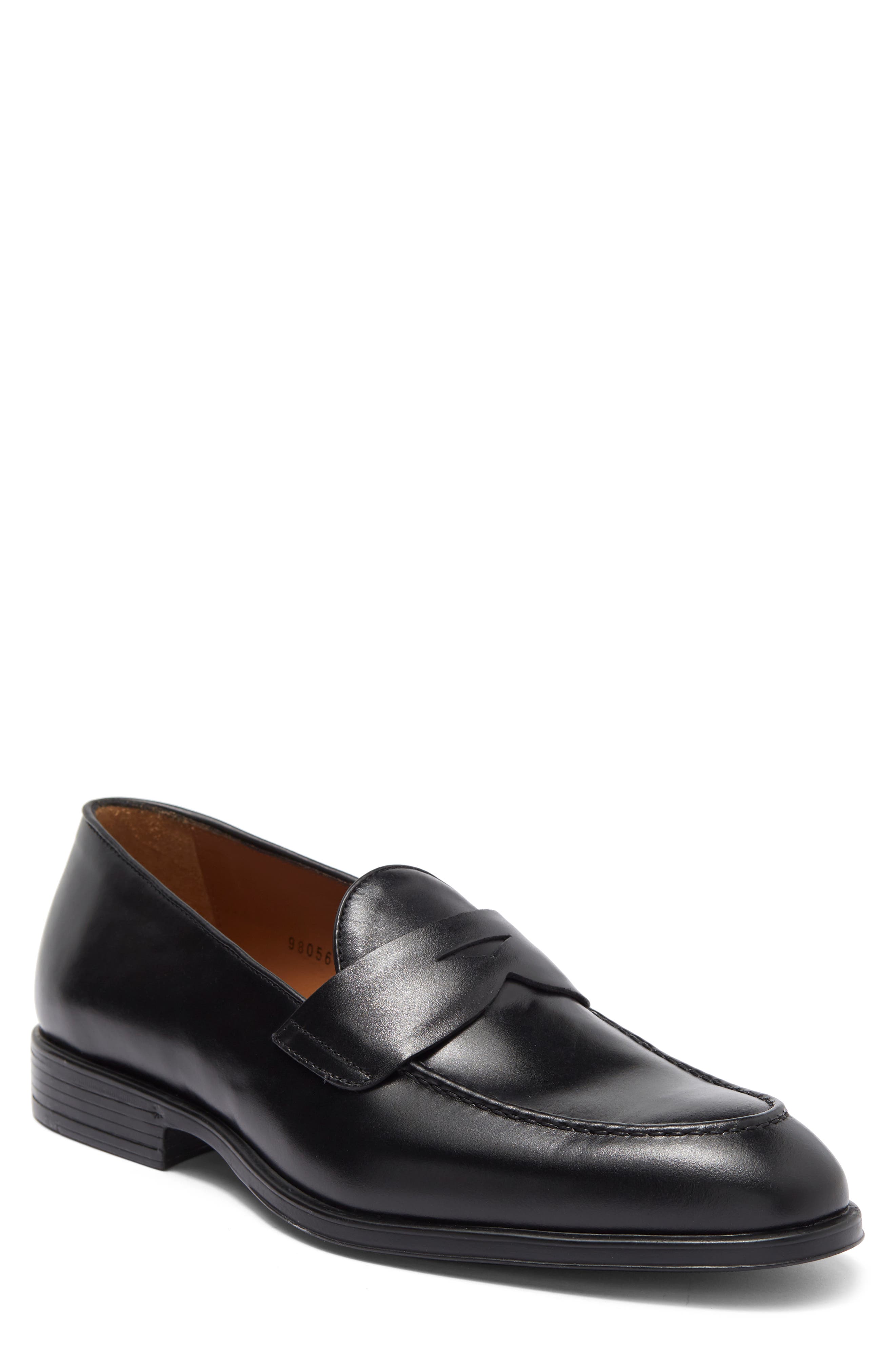 ANTONIO MAURIZI Leather Penny Loafer, Main, color, 