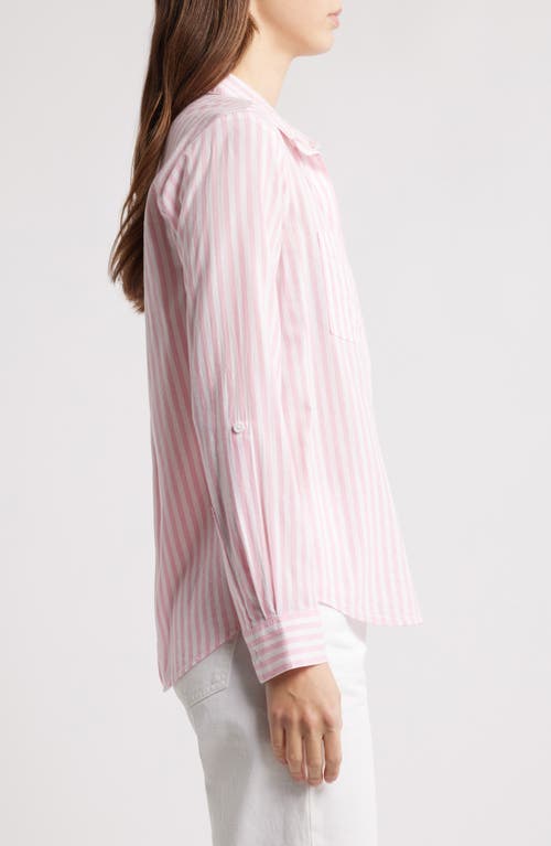 BEACHLUNCHLOUNGE BEACHLUNCHLOUNGE STRIPE COTTON & MODAL BUTTON-UP SHIRT