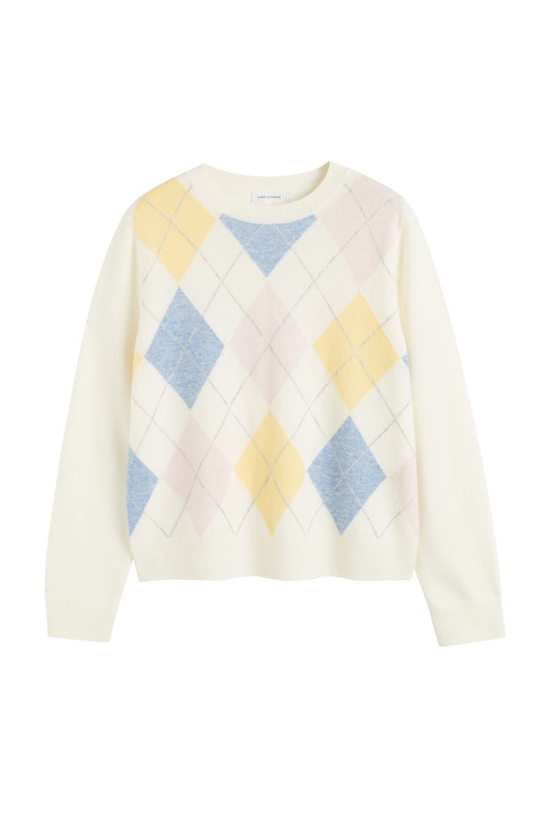 Chinti & Parker Wool-Cashmere Argyle Sweater, Alternate, color, Cream