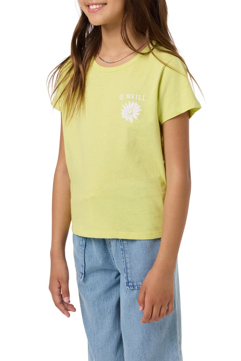 Kids' Heritage Daisy Oversize Graphic T-Shirt, Alternate, color, CELERY