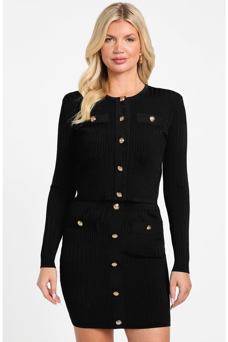 Janet Ribbed Cardigan, Alternate, color, JET BLACK