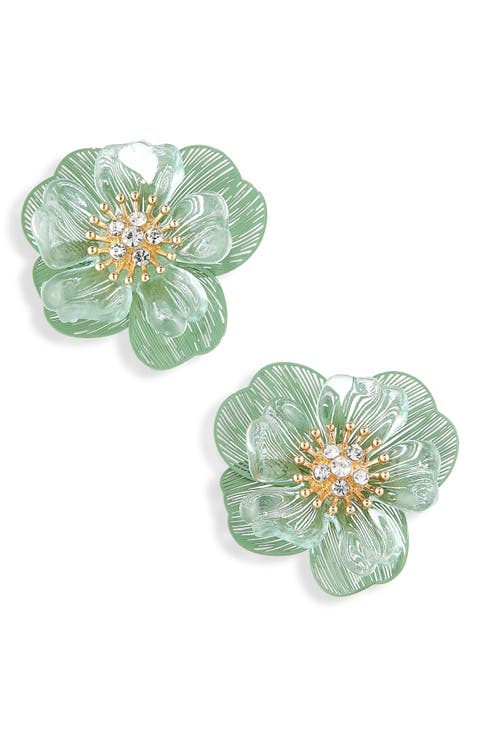 Frosted Flower Stud Earrings