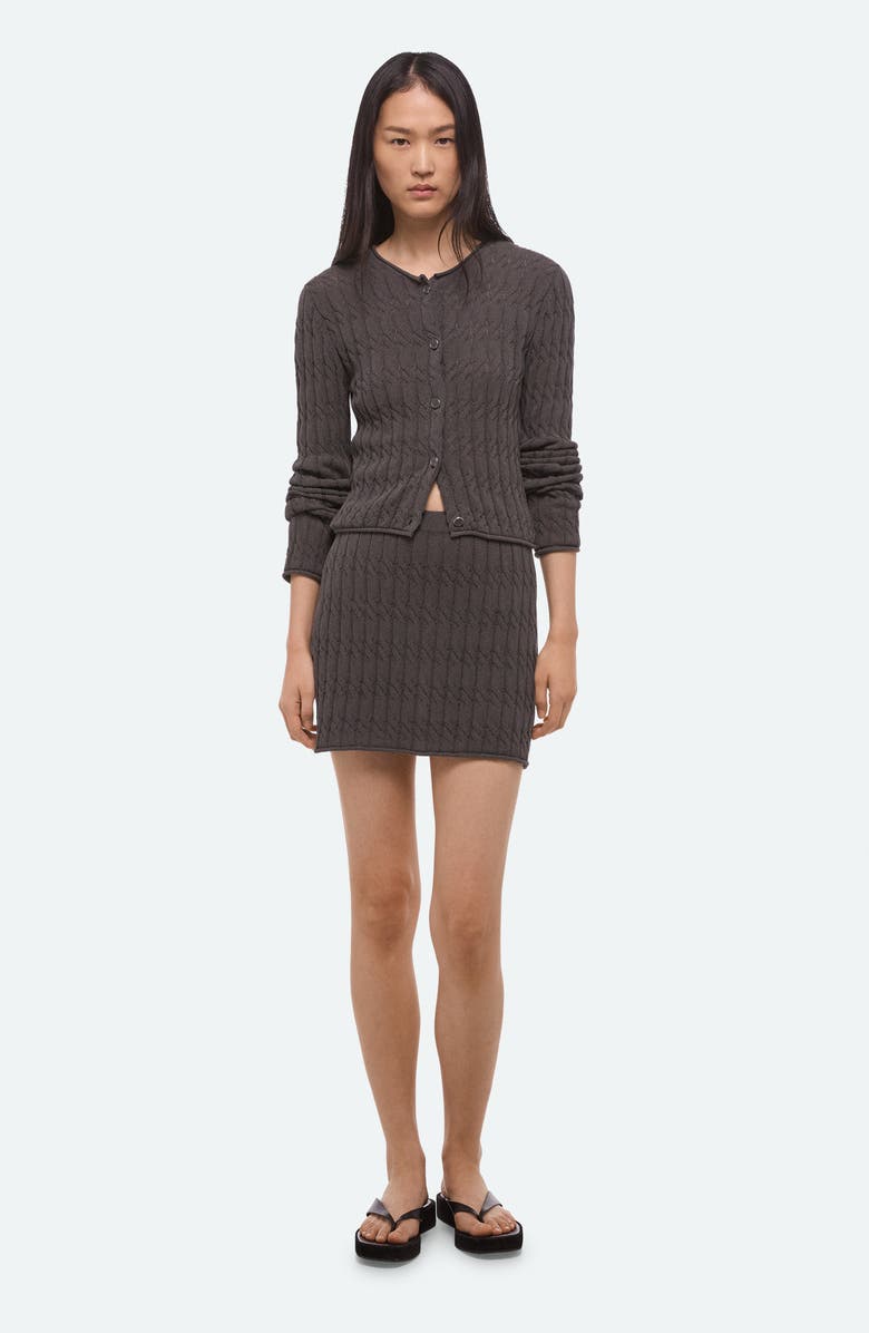 Helmut Lang Cable Knit Miniskirt, Alternate, color, Gravel