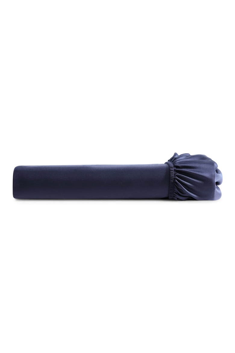 Silky Fitted Sheet, Main, color, BARITONE BLUE