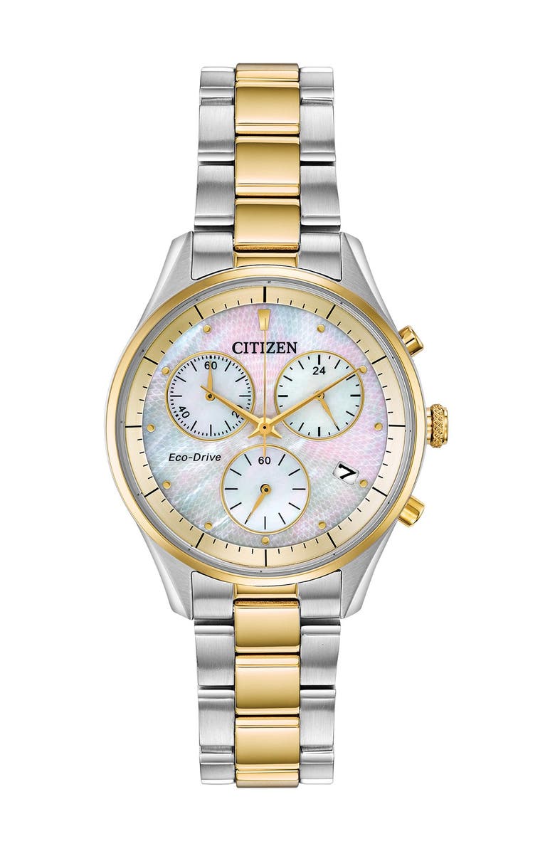 Citizen Women's Chandler Chronograph Mother of Pearl Watch, 32mm, Main, color, 