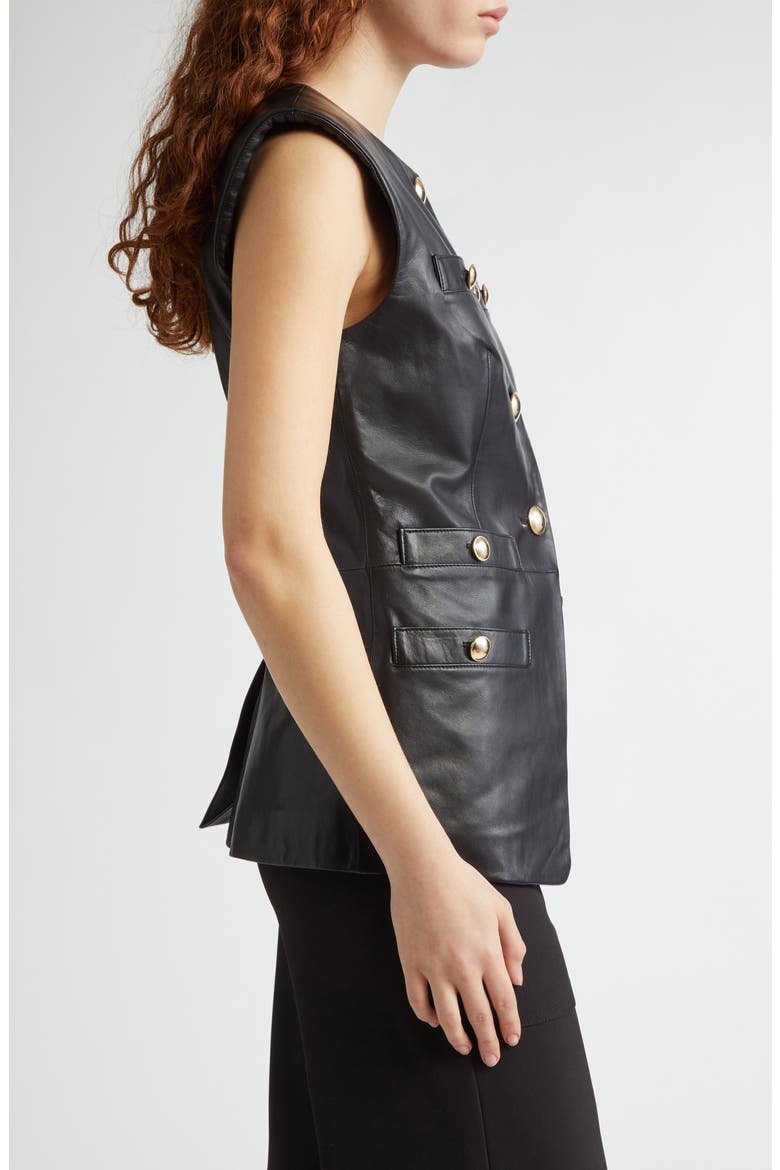 Tamara Leather Vest, Alternate, color, BLACK